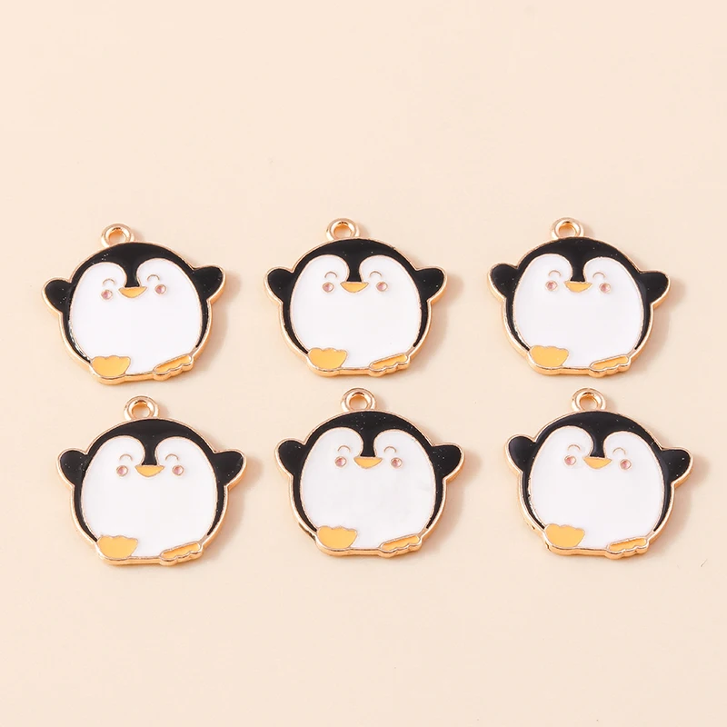 20 Stück 22x22mm Cartoon Tier Charms für Schmuckherstellung Emaille Pinguin Charms Anhänger für Halsketten Ohrringe DIY Bastelbedarf – Detail 2