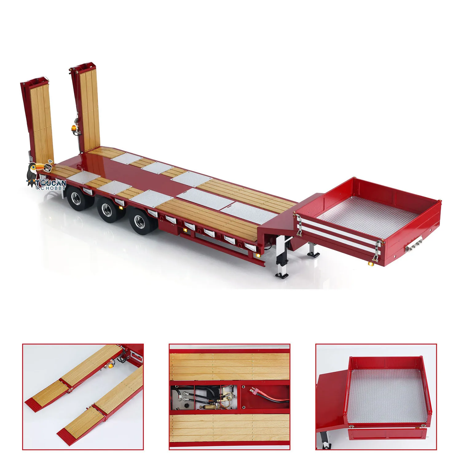 LESU Model Electronic Lifting Metal Controlled Trailer for Toy 1/14 RC Tractor Truck Dumper Lorry Car Painted Finished Vehicle