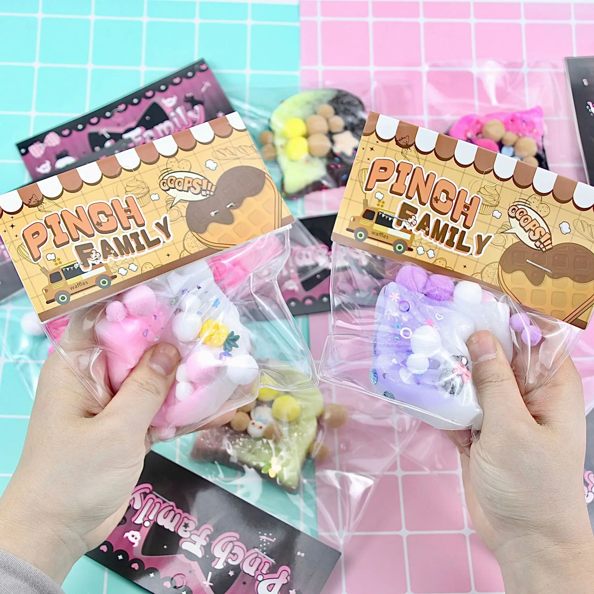 Juguetes para apretar con pellizco de tostadas brillantes, juguete de descompresión de rebote lento, Reduce el estrés, alivio del estrés, juguete sensorial para niños