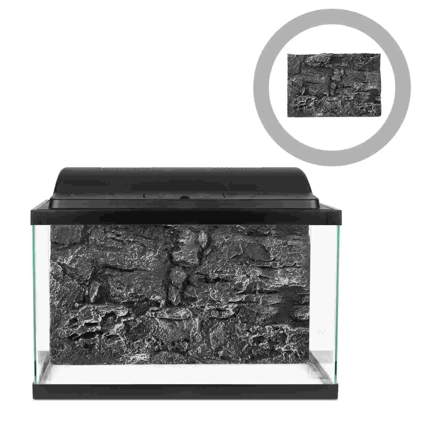 3d Tank Wall Containers Terrarium Fish Slab Stone Aquarium Panel Glass Background Pu Reptile Rock Boards Cork