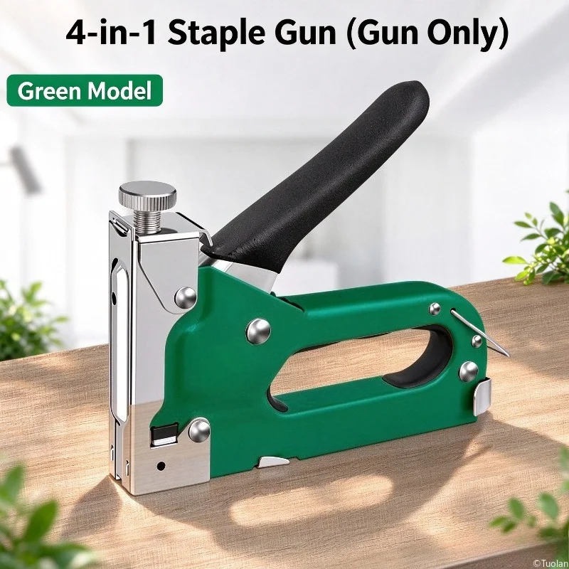 Manual Staple Gun, Code Nail Gun, Steel Nail Shooter, Special Straight Nail for Cable Trunking, Household Woodworking Tool