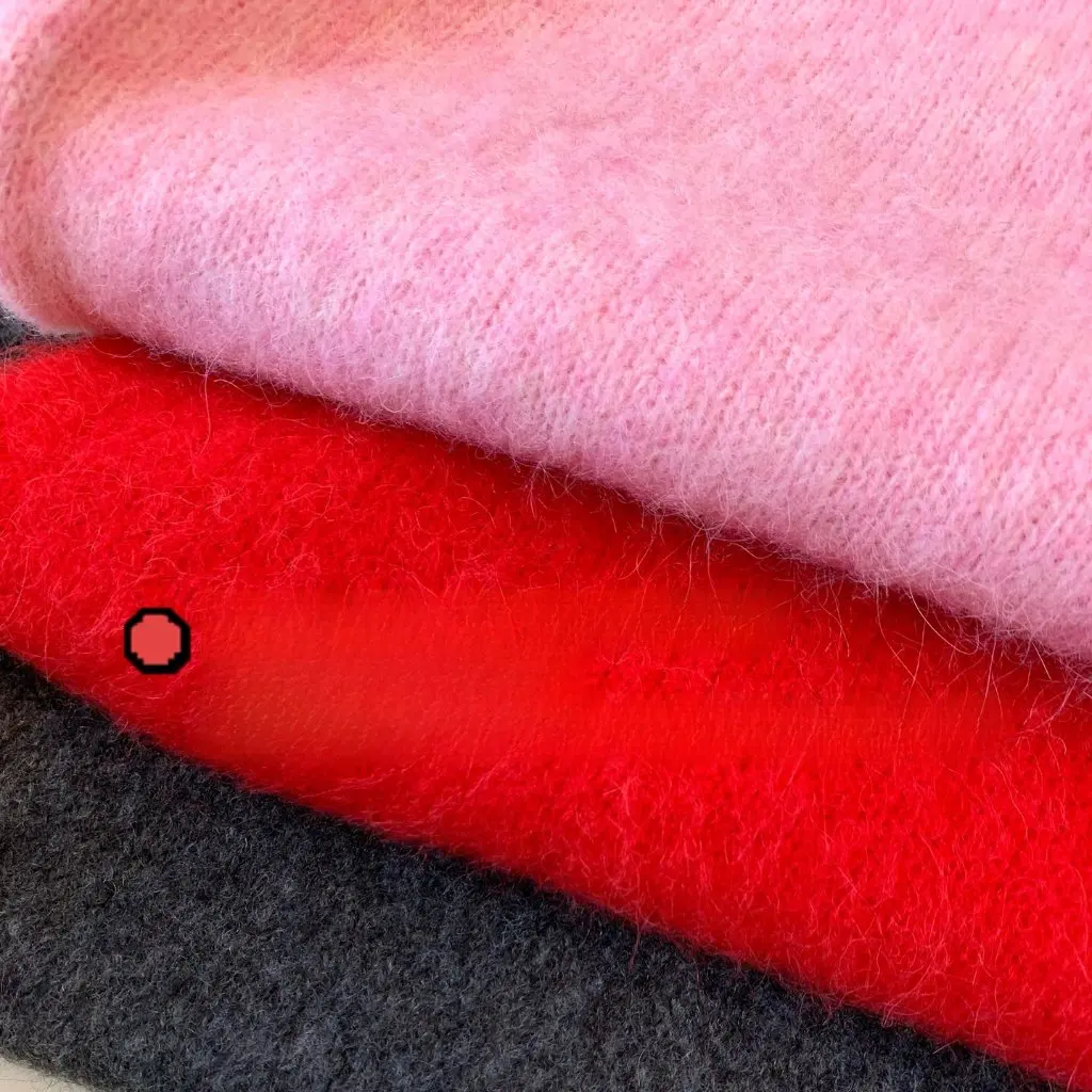 

Alpaca Wool Crewneck Shoulder Thick Sweater Lazy Wind Heavy Fabric Love Fixed Dyeing for Women Winter Fashion Top
