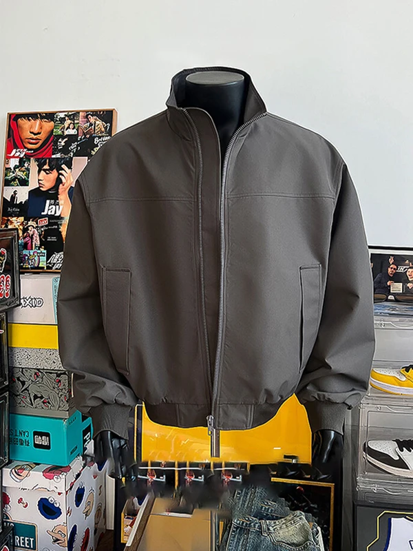 

Wolf ey Tee-Proof Jaet Cotton Workwear Men's Winter Thiened Warm Cotton Coat American ort Sle Stand Collar ...