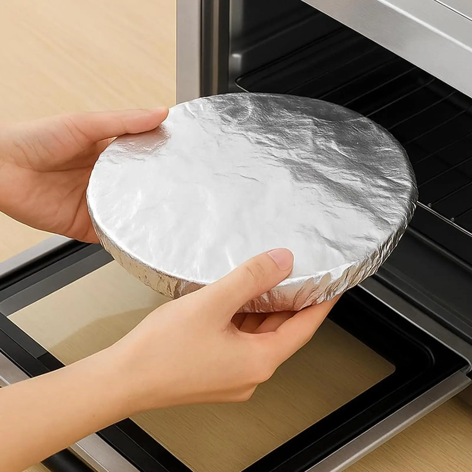 Aluminum Foil Covers 50 Piece Elastic Insulation Wrap Reusable Aluminum Foil Heat Shield Lids for Freshness Keeping Fruit
