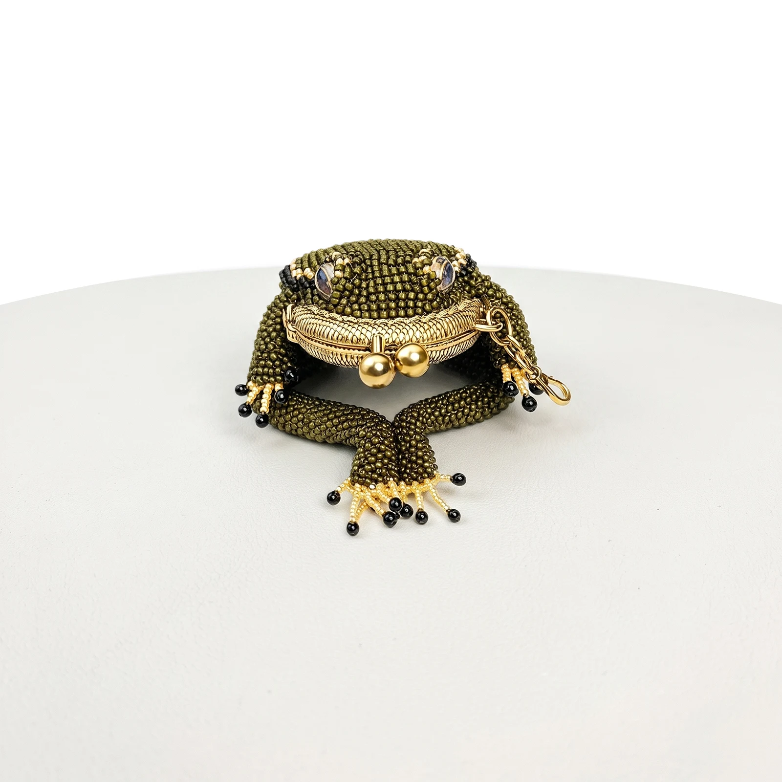 Charming Frog Coin Purse Kiss Lock Small Pouch for Daily Carry Handheld Ring Pendant Decoration