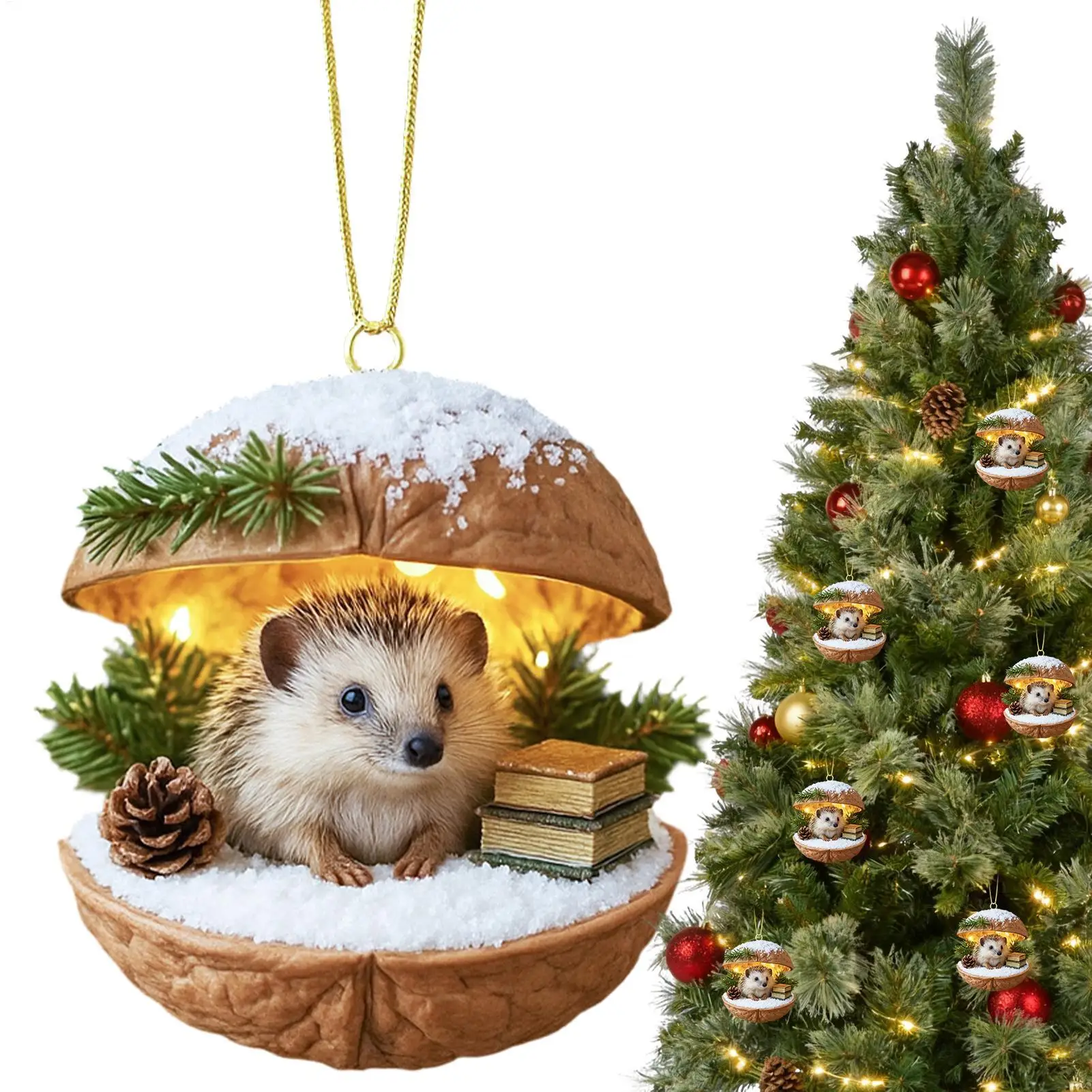 Acrylic Xmas Tree Decorations 2D Animal Ornament Pendant Cute Animal Rustic Seasonal Decor For Tree Window Christmas Present