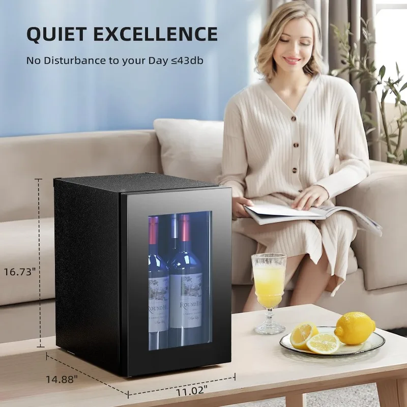 Antarctic Star 0.6Cu. Ft. Freestanding Counter-top Wine Cellar Mini Fridge, 4-Bottle Red Wine Beverage Refrigerator,Portable