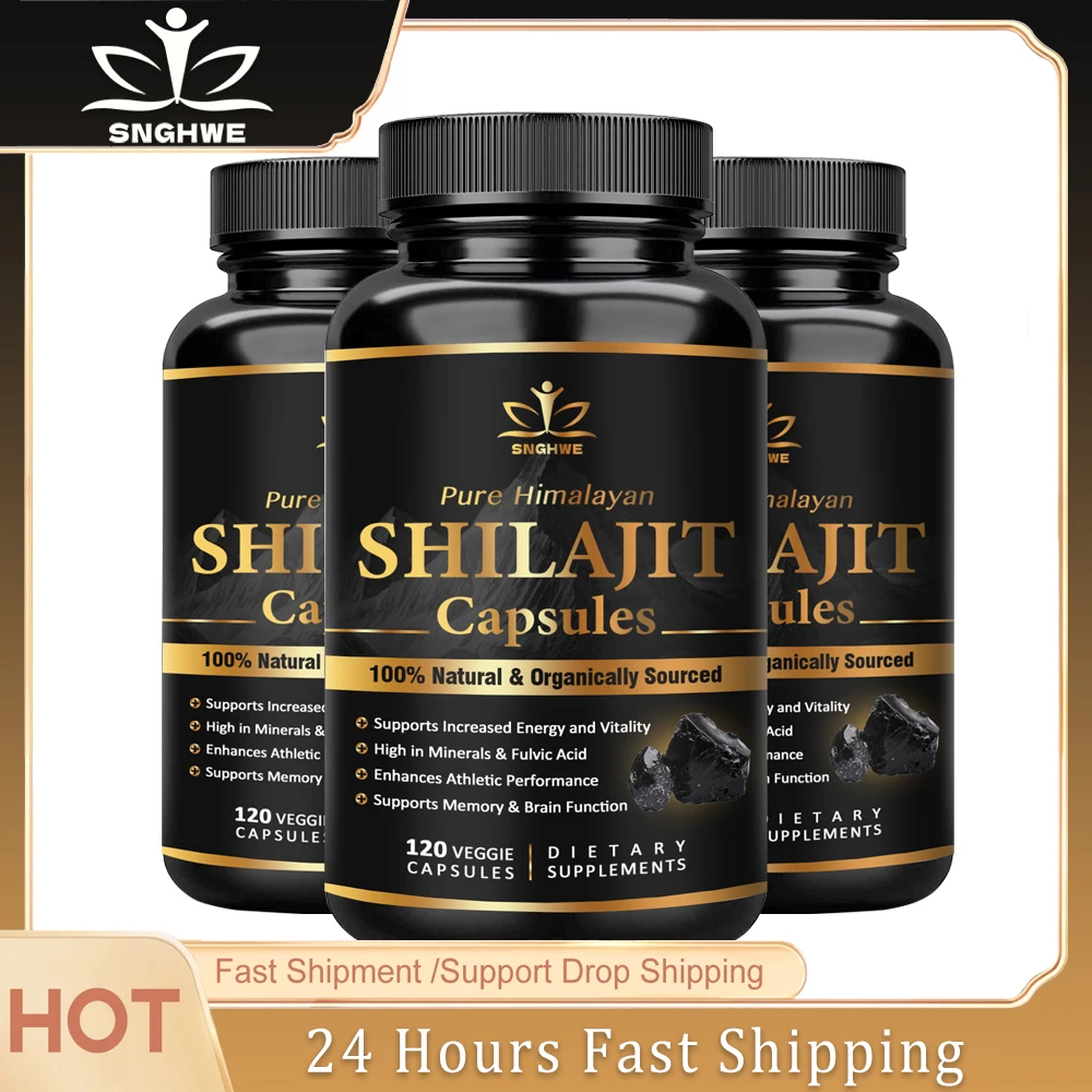 Shilajit Resin Himalaya Capsules -6550mg Natural Supplement Mineral Powder with High Purity, High Grade, and High Grade Potentia