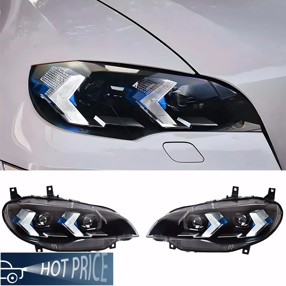 Auto Headlights Assembly For BMW X6 E71 28i 35i 40i 50i 2008-2013 Upgrade New Style LED Projector Lens Tool Accessories