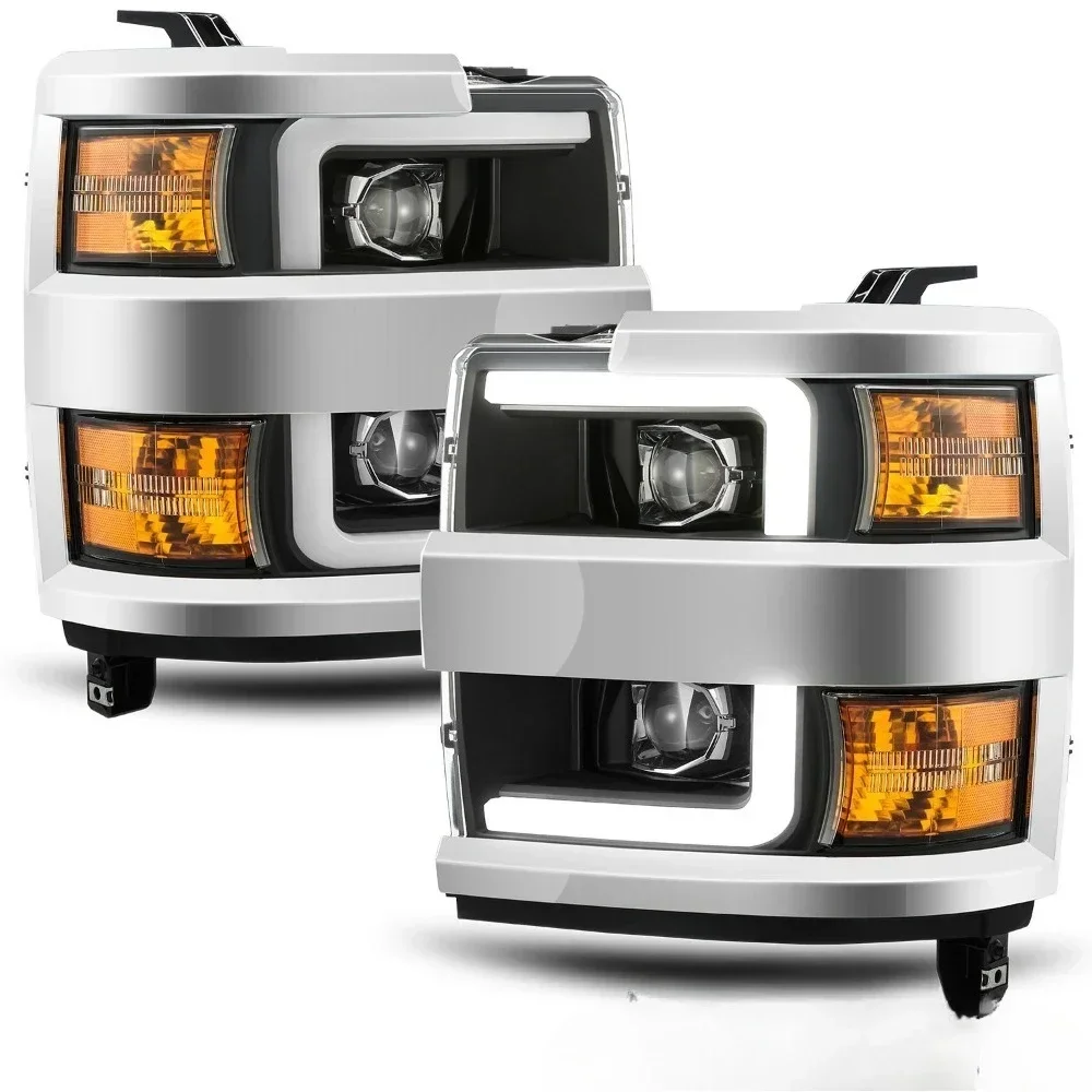 

For 2015-2019 Silverado 2500/3500HD black Projector Headlights+LED DRL+Signal
