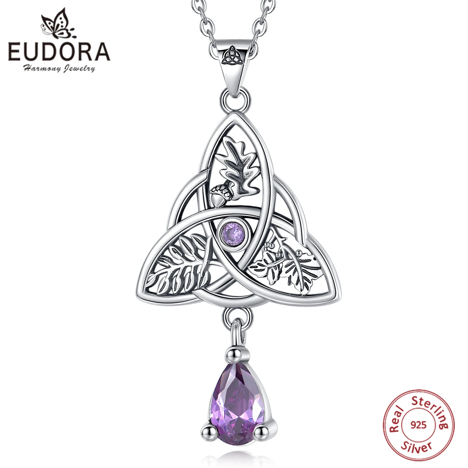 

Eudora Original 925 Sterling Silver Witch Celtic Knot Necklace for Women Vintage Witchcraft Pendant Personality Jewelry Wicca