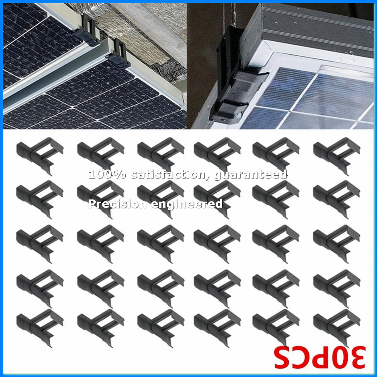 30Pc Solar Panel Frames Water Drained Clip Thickness 30mm PV Panels Auto Remove Stagnant Water Dust Outdoor Tool-A55K