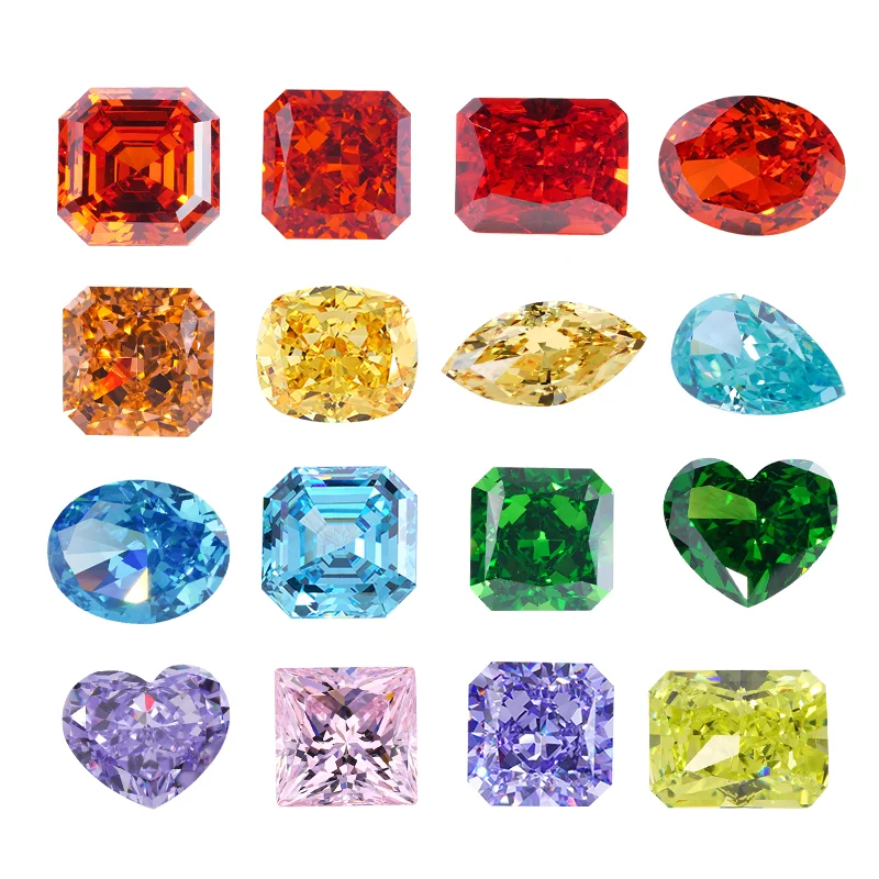 

Top Brilliant Cut High Carbon Diamond Cubic Zirconia Gemstone Various Cuts and Colors Stone For Jewelry DIY Collection Stone