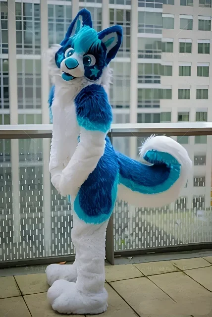 

White Blue Fursuit Husky Fox Dog Mascot Costume Halloween Christmas carnival Fancy Party Animal Cartoon Character Outfits