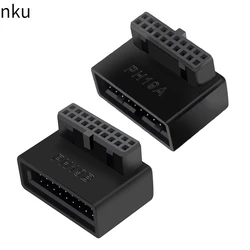 Nku USB 3.0 Cable Adapter 19Pin Male To Female 90 Degree Motherboard Connector for Desktop Mainboard Computer Accessories