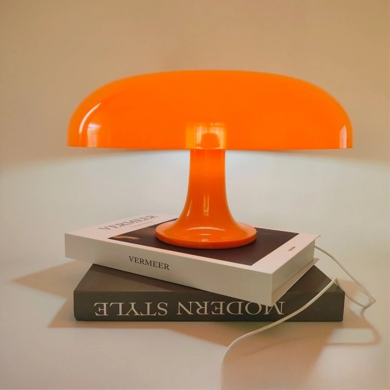 Testiera decorativa per camera da letto Lampada da scrivania a LED in acrilico con atmosfera a fungo Lampada da scrivania semplice e calda Ricarica USB