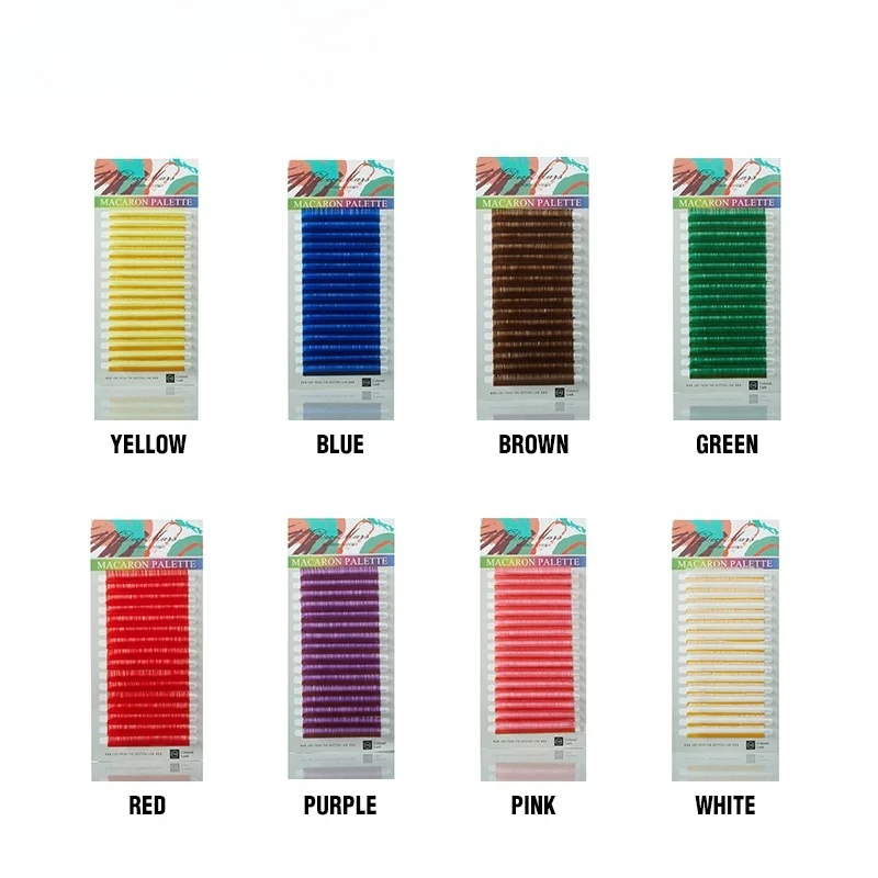 Color Single Grafted Eyelashes, Eyelash Extensions, Monochrome and Mixed Colors