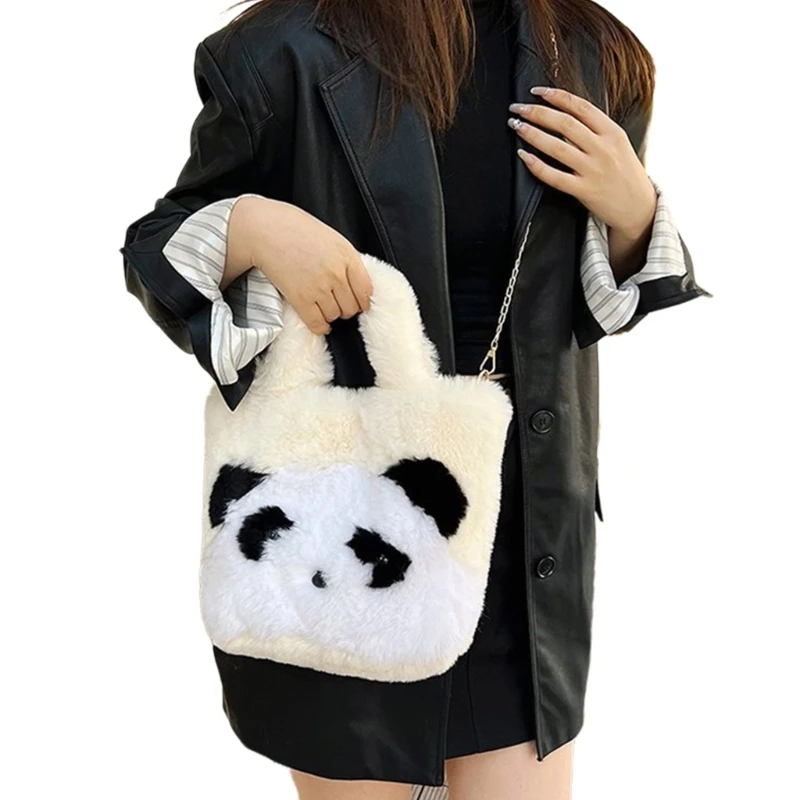 Comfortabele pluche panda handtas crossbody tassen Trendy en comfortabele schoudertas voor dames