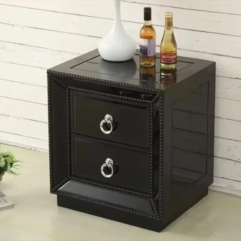 European light luxury mirror bedroom bedside table living room modern simple sofa storage side cabinet hotel bed and breakfast
