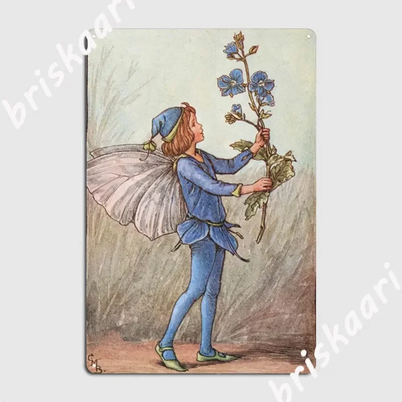 Cicely Mary Barker The Speedwell Fairy Vintage Illustration Metal Sign Plaques Cinema Club Bar Tin Sign Poster