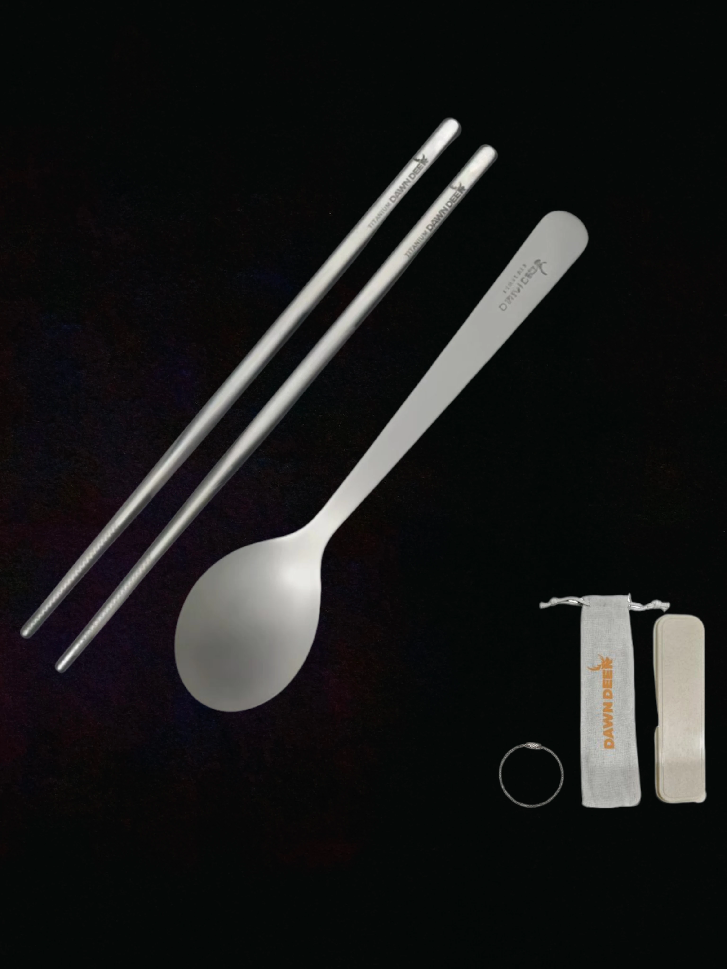 Titanium Chopsticks & Fork Cutlery Set Lightweight Portable Tableware for Camping Hiking Backpacking Picnic TravelDaily Meal