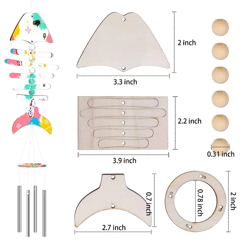 ทำชุดกระดิ่งลม-ศิลปะและงานฝีมือสำหรับเด็กวัย4 5 6 7 8 kado ulang tahun คริสต์มาส