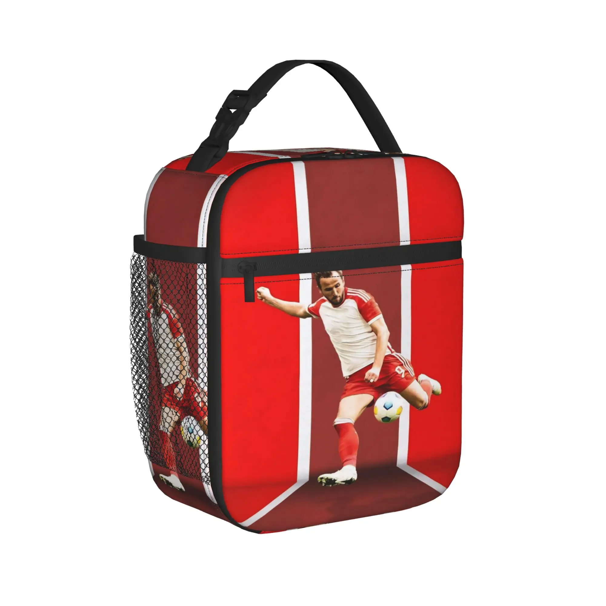 Kanes Footballer Insulated Lunch Bag Thermal Bag Reusable,Meal Container Soccer Large Tote Lunch Box for Men Women Travel