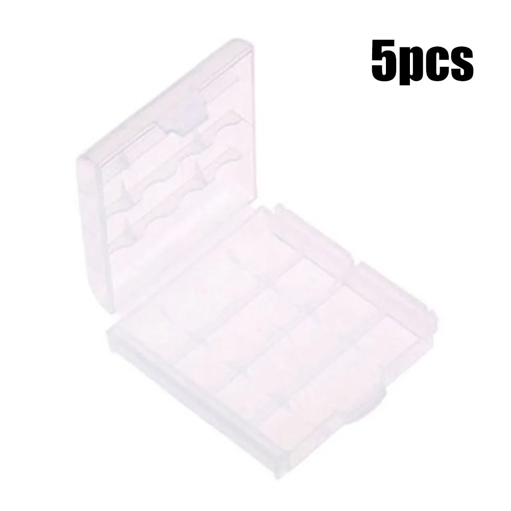 

5 X White Hard Plastic Case Holder Storage Box Cover For Rechargeable AA AAA Batteries Battery Storage Boxes 60x60x10mm