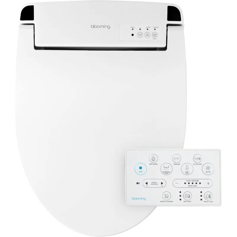 

Bidet Smart Toilet Seat with Stainless Steel Nozzle, Warm Water, Dryer, Heated Seat, Bidet Cover, with Remote Control