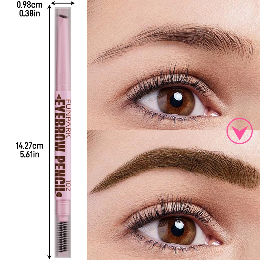 Waterproof Dual-Ended Eyebrow Pencil - Long-Lasting, Easy Glide With Built-In Powder & Dye In Dark Brown, Light Brown, Taupe, Bl