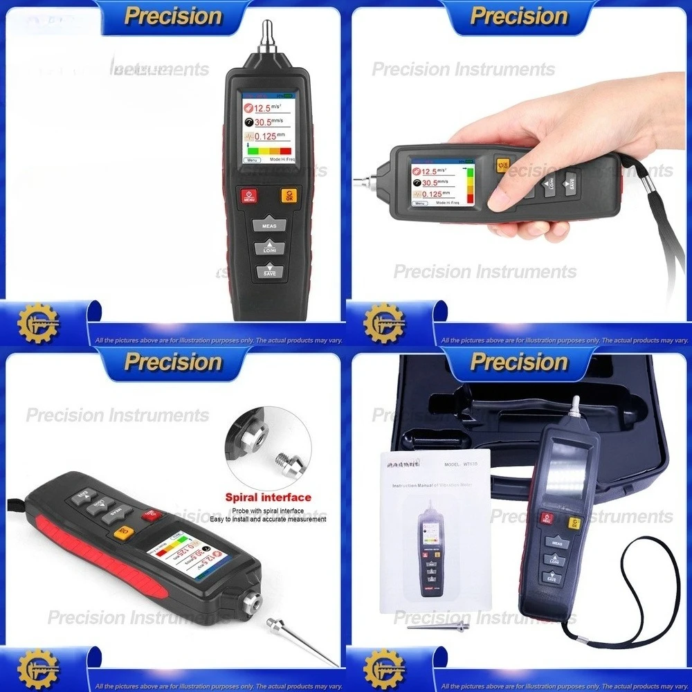 2026 Vibration Meter Digital LCD Screen Vibration Analyzer for Velocity Acceleration Displacement Measurement WT63B
