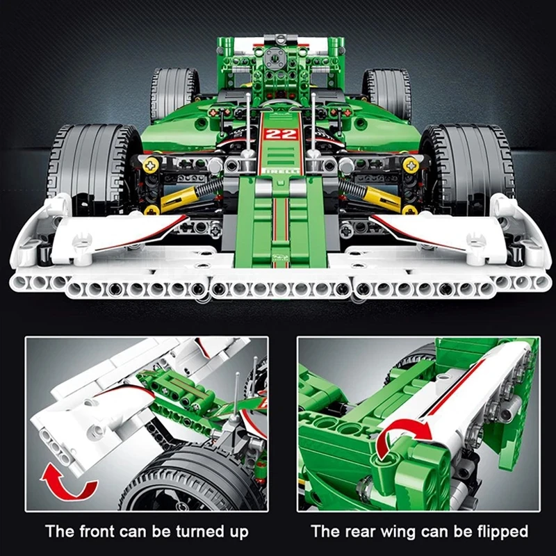 Technical High-Tech Formula F1 Remote Control Moter Power Building Block Super Speed Racing Vehicle MOC Bricks Toy for Boys Gift