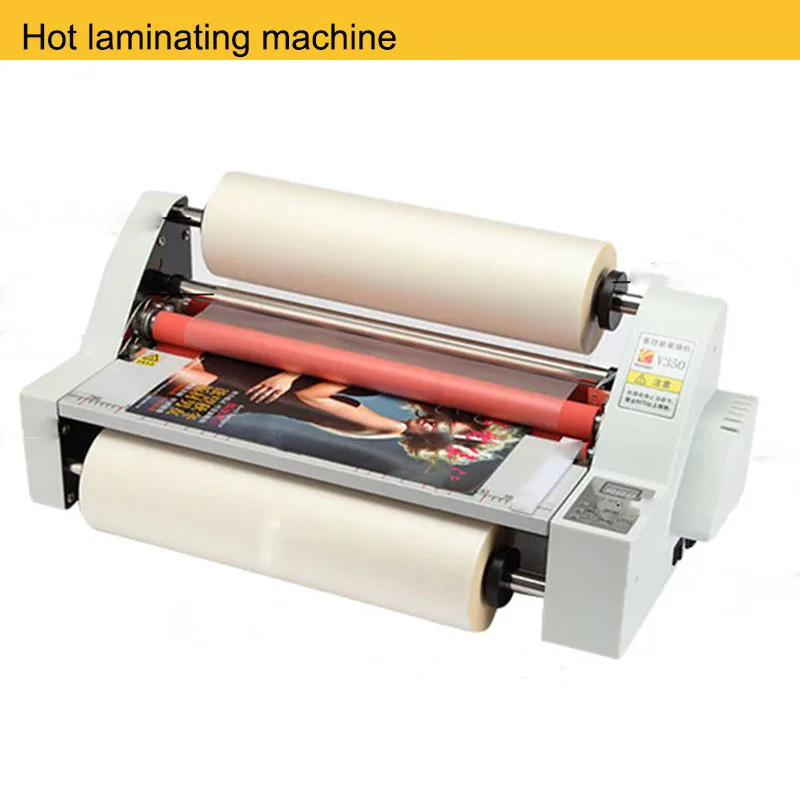 New 220v Paper Laminating Machine cold roll laminator Four Rollers worker card office file  laminating machine