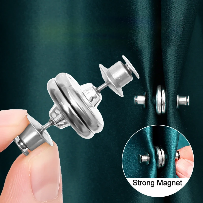 4/8 paia di bottoni magnetici per tende staccabili per tende, clip di fissaggio per tende, prevengono la regolazione della luce, chiudi lo schermo della finestra, fibbia magnetica