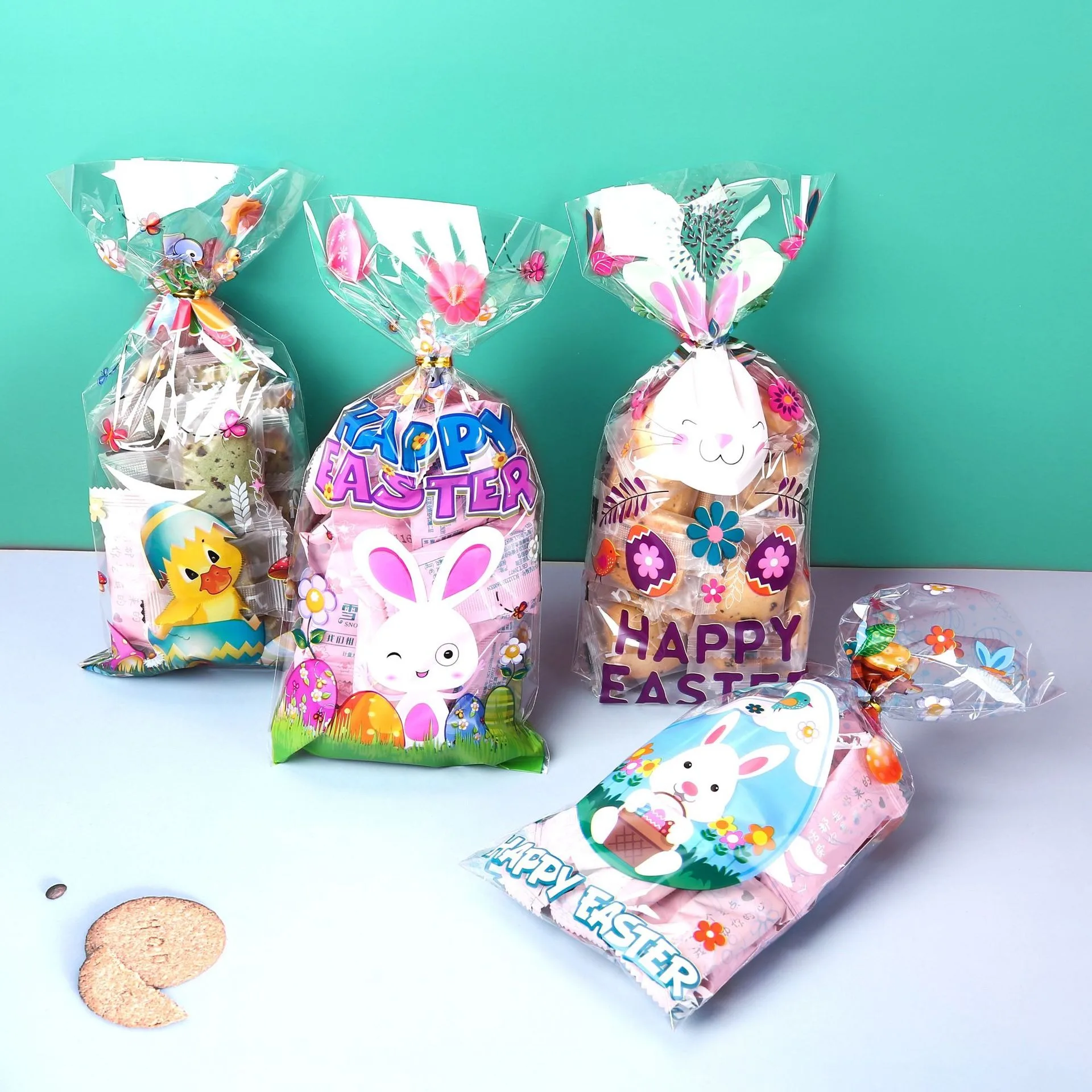 

20pcs Easter Day Candy Bag Rabbit Chick Colorful Egg Carrot Gift Packaging Bag Happy Easter Day Party Decors Bunny Candy Bag