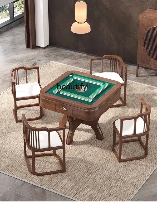 New Modern Chinese Solid Mahjong Table Fully Automatic New Multi functional Square Electric Integrated Mahjong Machine