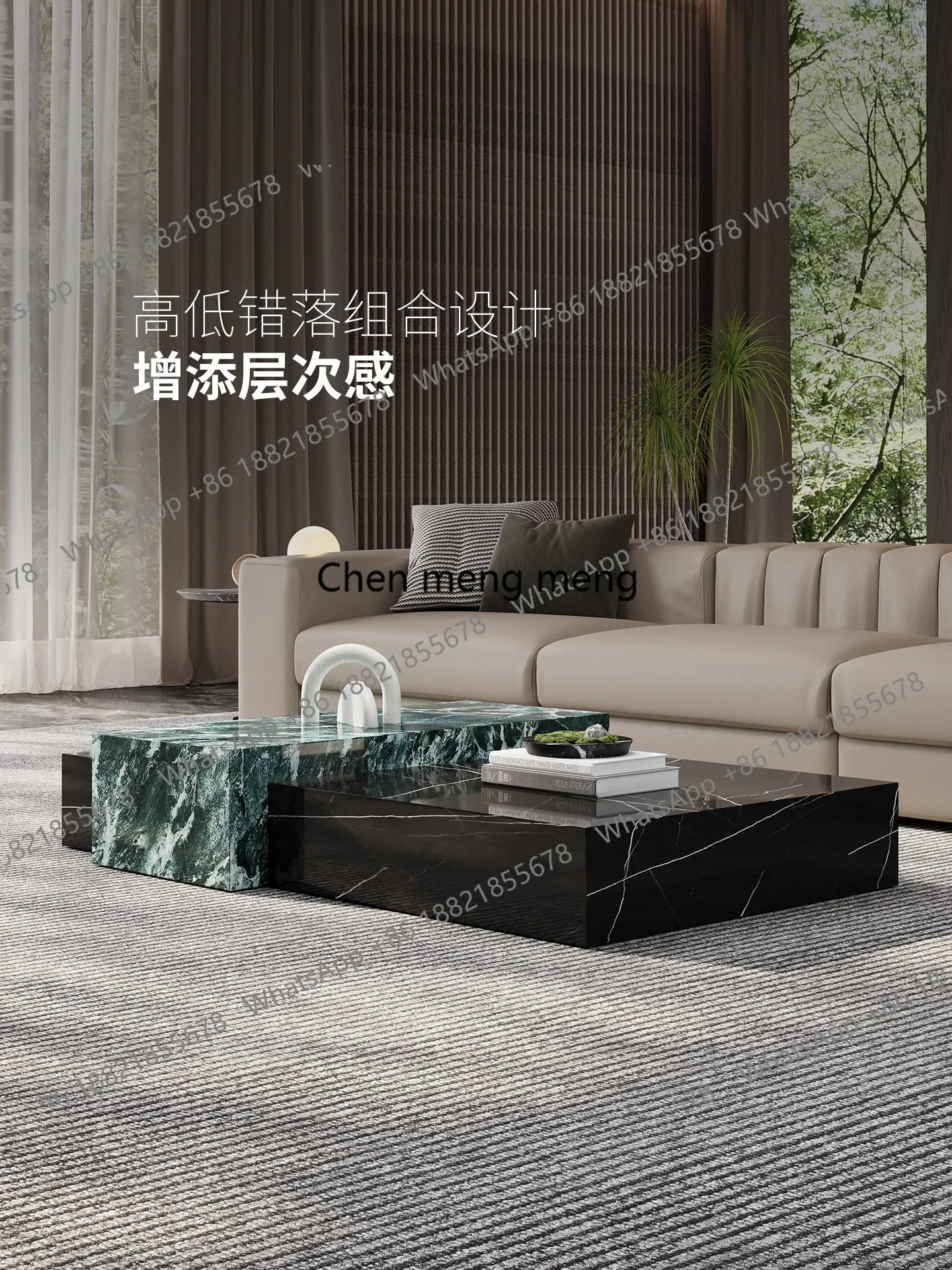 

Новинка: мраморный журнальный столик для гостиной в стиле лёгкой роскоши, ваби-саби, креативный современный журнальный столик.