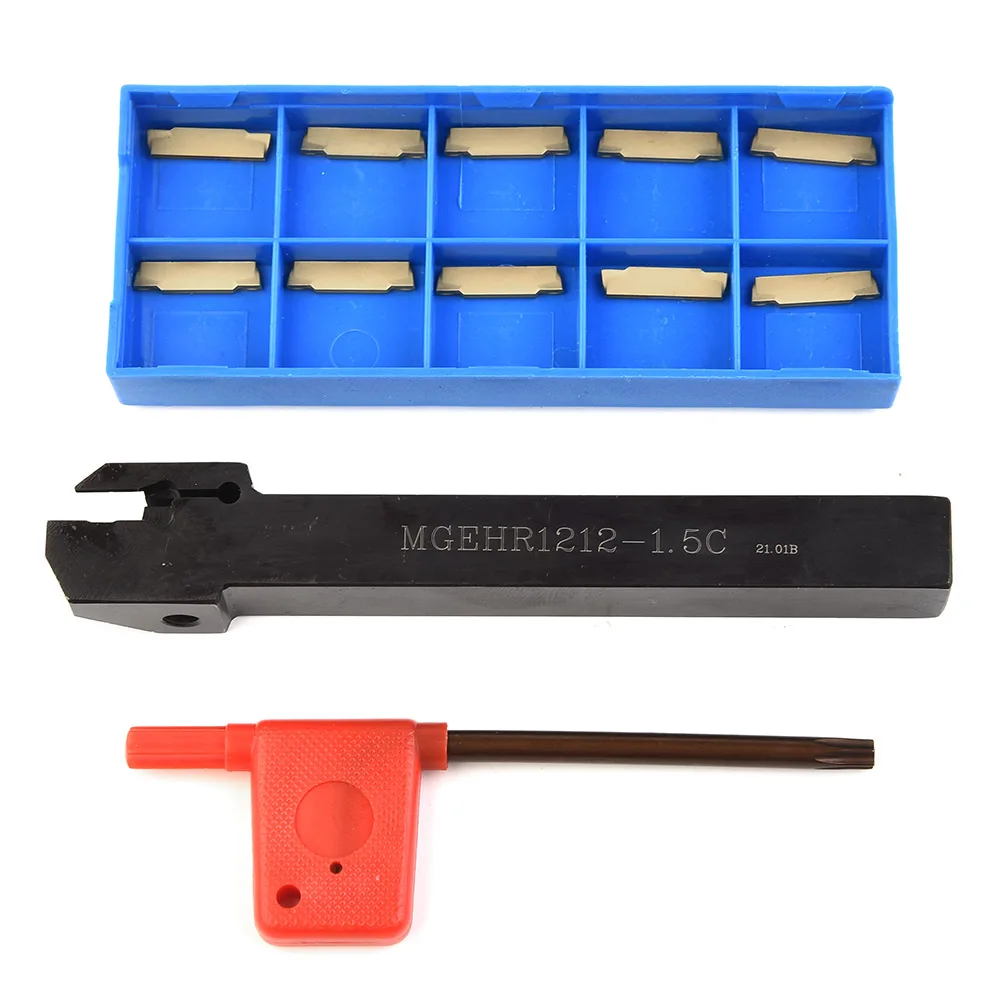 

Versatile MGEHR12121 5 Grooving Cutter Holder for various applications with 10pcs MGMN150G carbide Grooving Inserts