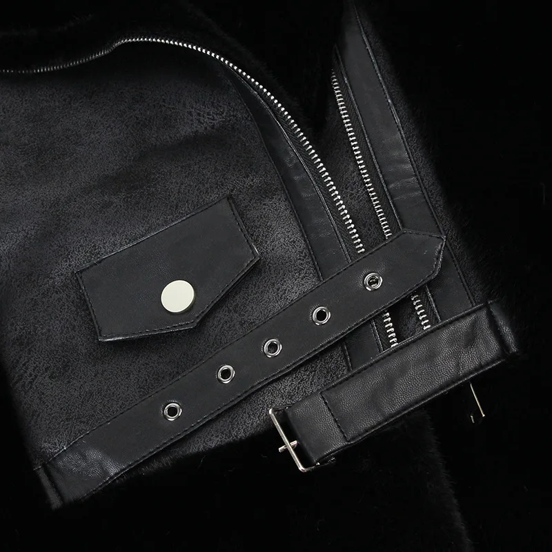 Nowa kolekcja jesień 2025, luksusowy, modny, luźny, gruby, ciepły płaszcz damski do pracy, średniej długości, imitacja futra norki, trend JJ138