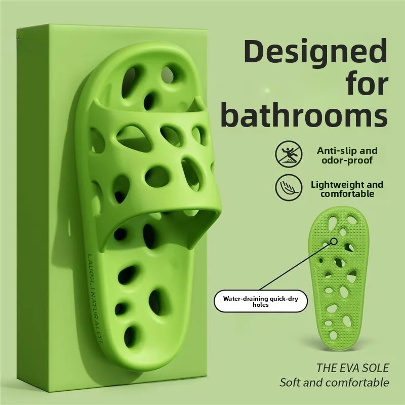 

Bathroom Leaking Hollow out Slippers Men's Summer Indoor Home Bath Anti-Slip Deodorant Makeup Room Special Use Slippers