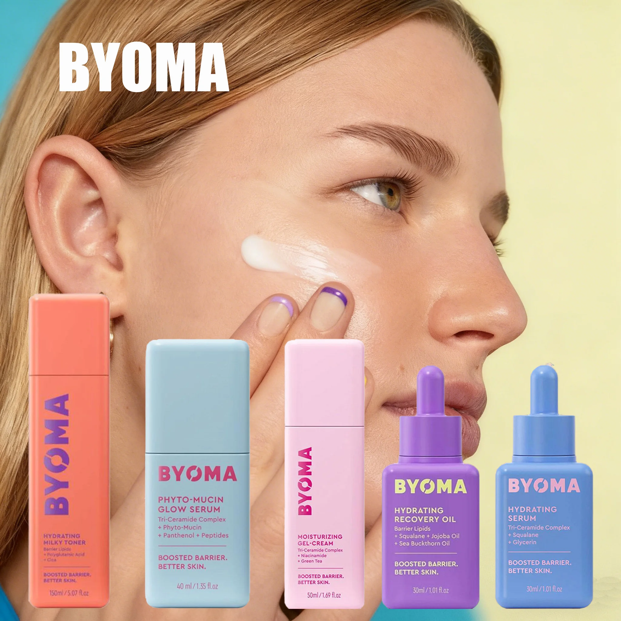 BYOMA Phyto-Mucin Glow Serum Luxury Facial Oil Deeply Hydrates And Repairs The Skin Barrier Tri-Ceramide Complex Peptides