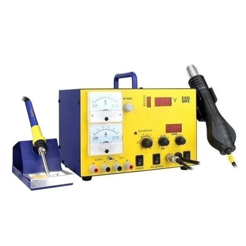 3‑in‑1 Soldering Station with Digital Display, Hot Air Gun and Electric Soldering Iron Power Supply