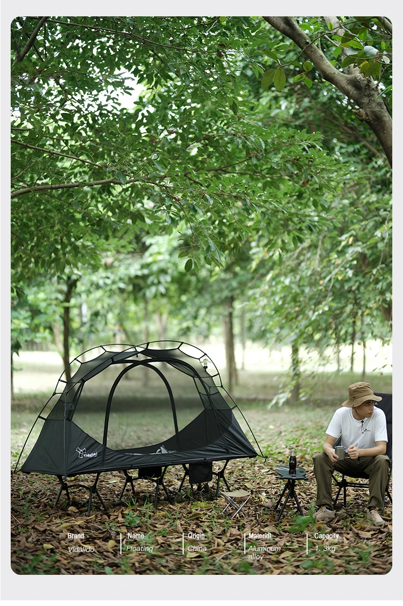 Vidalido-屋外キャンプベッド用のシングルテント,軽量で便利なネット