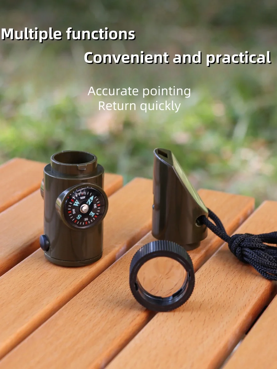 Outdoor Camping 7-in-1 Multi functional Whistle for Donkey Friends Survival Whistle with Flashlight, Thermometer, Compass image 4