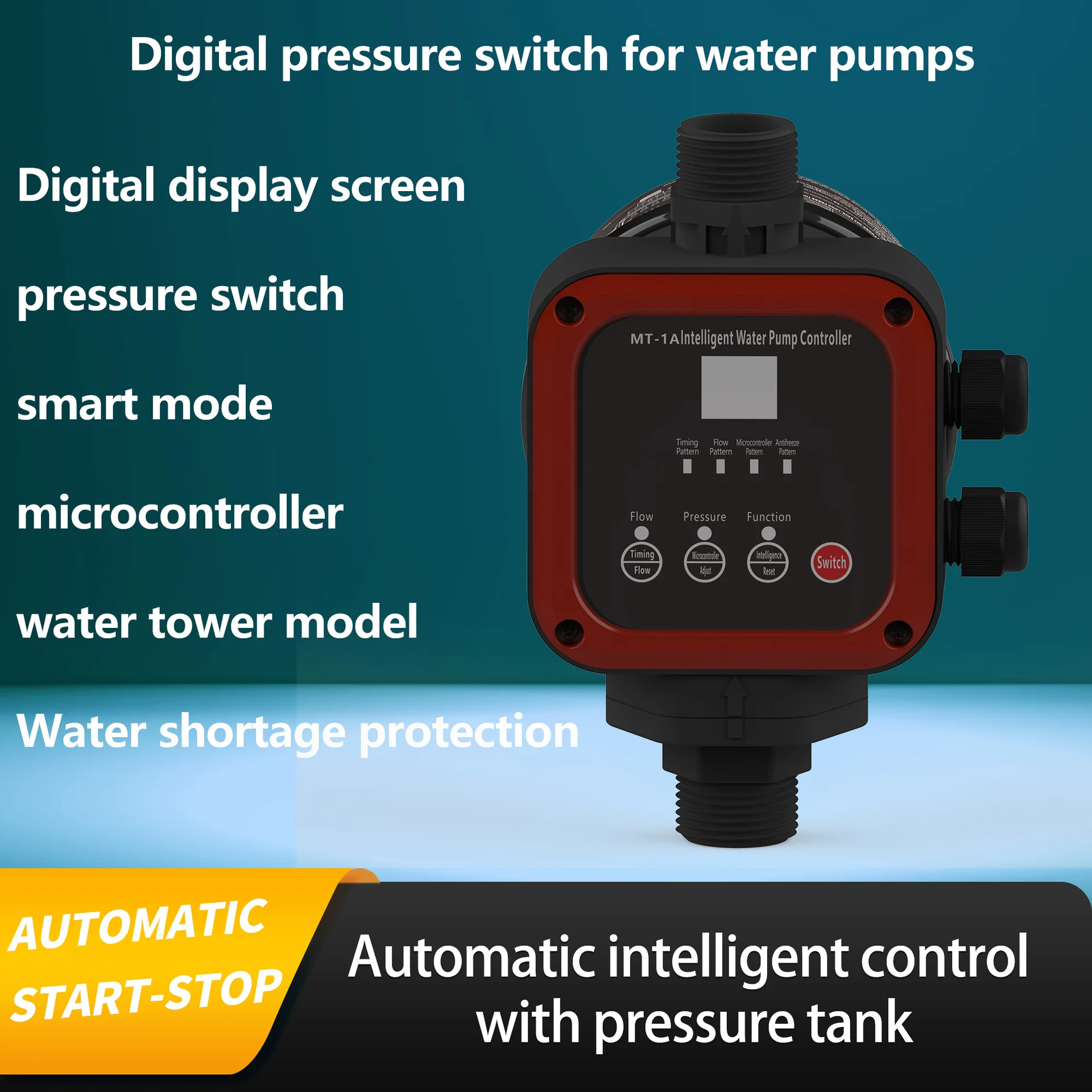 Booster Pump Flow Electronic Pressure Controller Intelligent Household Water Pump Water Shortage Protection Controller