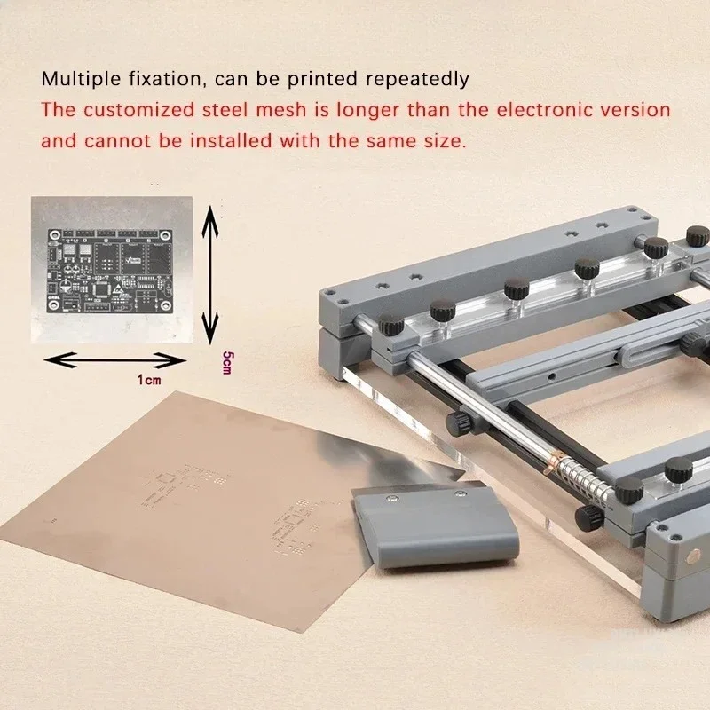 PCB Stencil Solder Paste Printing Table Steel Plate Small-scale Manual Mini Screen Printing Machine