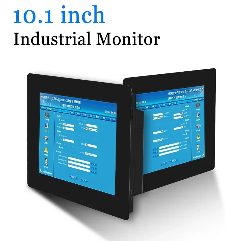 10.1 inch Clip-on Computer LED Resistive Touchscreen Monitor Industrial Portable Display with HDMI DVI VGA AV Output