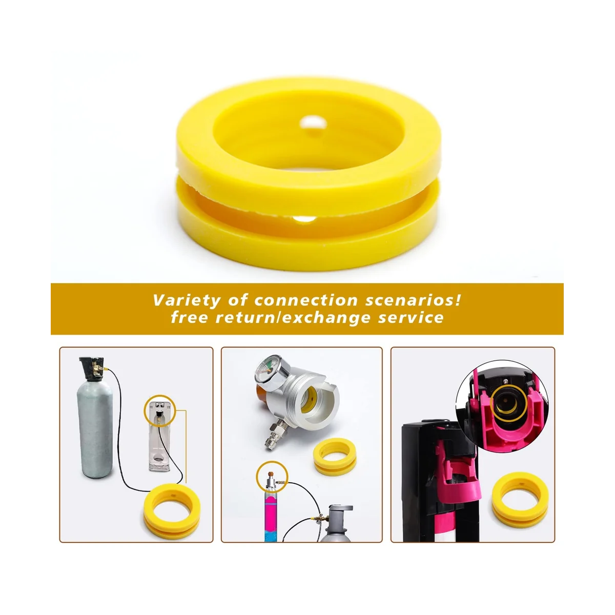 O Rings Soda Machine Co2 Cylinder Exchange Carbonator Gaskets 5Pcs, Gaskets Ring for New Soda Maker & Pink Cylinder