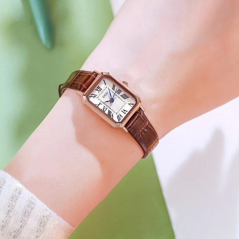 UTHAI CQ363 Orologio da donna retrò con temperamento di fascia alta, cinturino impermeabile, orologio al quarzo, orologio semplice regalo, orologi da donna