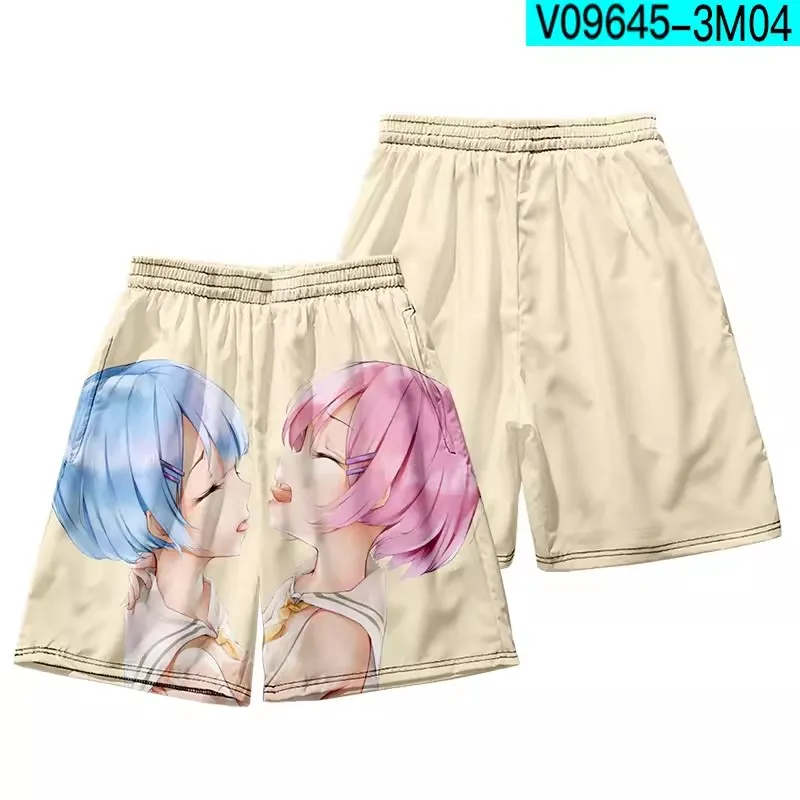 CosAn Anime Re:Life In A Different World From Zero Ram Rem Cosplay disfraz pantalones cortos de playa camiseta para hombres y mujeres adultos XXXXL